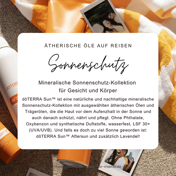 doTERRA sun ätherische Öle mineralischer Sonnenschutz Shop Geschenke made for Mama