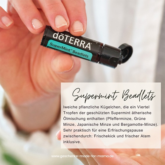 doTERRA Gratisprodukt im November Supermint Beadlets Geschenke made for Mama