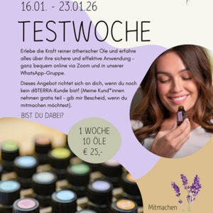 Ätherische Öle Testwoche vom 16. bis 23. Januar 2026 – doTERRA Öle online kennenlernen