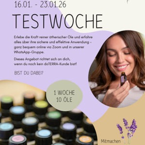 Ätherische Öle Testwoche vom 16. bis 23. Januar 2026 – doTERRA Öle online kennenlernen