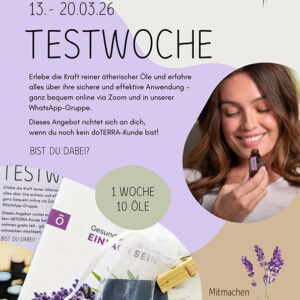 Ätherische Öle Testwoche vom 13. bis 20. März 2026 – doTERRA Öle online kennenlernen