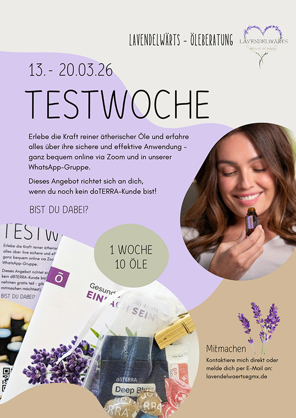 Ätherische Öle Testwoche vom 13. bis 20. März 2026 – doTERRA Öle online kennenlernen