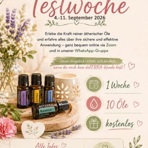 Ätherische Öle Testwoche – 10 doTERRA Öle kostenlos kennenlernen mit Zoom-Begleitung und WhatsApp-Gruppe