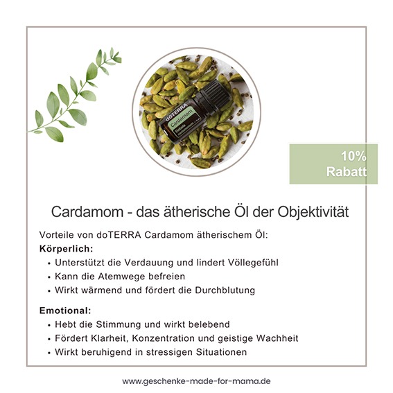 doTERRA Cardamom ätherisches Öl im September 10% günstiger – wohltuend für Verdauung, Atemwege und Emotionen