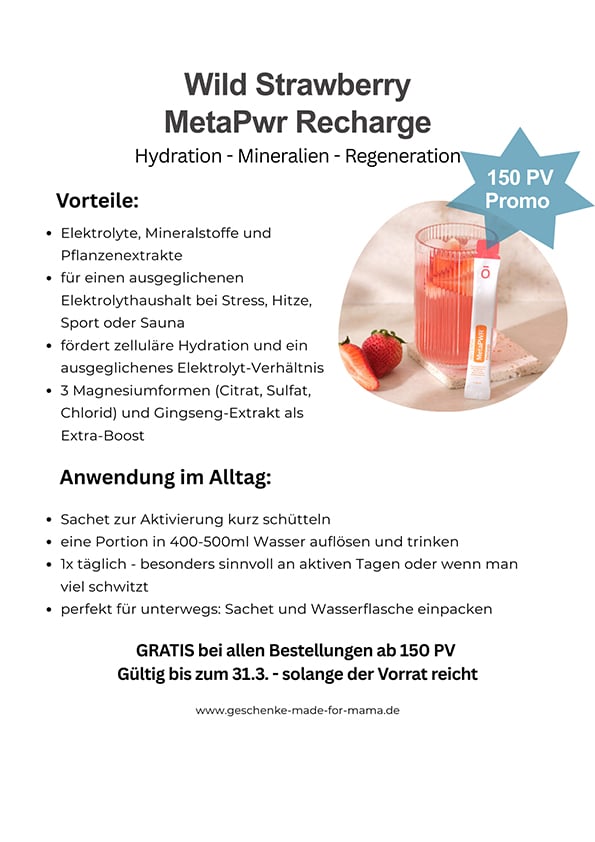 doTERRA Elektrolyte Mineralstoffe Hydration Angebot März 2026 MetaPWR Recharge